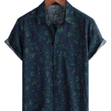Boho-Retro-Herrenhemd mit Blumen