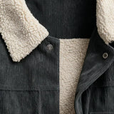 Herren-Samtjacke mit Sherpakragen – Graphit