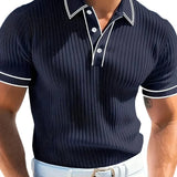 Levin Geripptes Herren-Poloshirt
