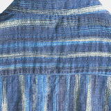 Kilian Gestreiftes Retro-Kurzarmhemd für Herren – Blau