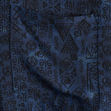 Thomas Kurzarm-Herrenhemd im Retro-Look mit Ethno-Muster – Marineblau