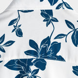 Manfred Kurzarmhemd für Herren mit blauen Blumen – Weiß