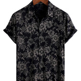 Marineblaues Hawaiihemd für Herren mit Blumen