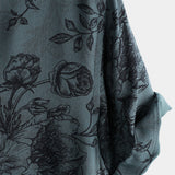 Blaues Vintage-Herrenhemd mit Blumenmuster