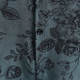 Blaues Vintage-Herrenhemd mit Blumenmuster