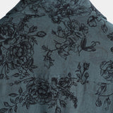 Blaues Vintage-Herrenhemd mit Blumenmuster