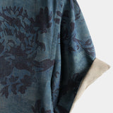 Blaues Boho-Herrenhemd mit Blumenmuster