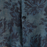 Blaues Boho-Herrenhemd mit Blumenmuster