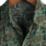 Hans Retro-Kurzarmhemd für Herren mit Paisley-Muster – Grün