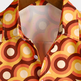 Oranges Retro-Herrenhemd im 70er-Stil