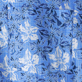 Levin Kurzarm-Herrenhemd mit Blumenmuster – Blau