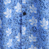 Levin Kurzarm-Herrenhemd mit Blumenmuster – Blau