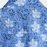 Levin Kurzarm-Herrenhemd mit Blumenmuster – Blau