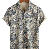 Beiges Vintage-Paisley-Herrenhemd