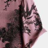 Rosa Herrenhemd mit Hawaii-Blumen