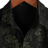 Schwarzes Hawaiihemd für Herren mit Retro-Blumen