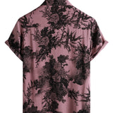 Rosa Herrenhemd mit Hawaii-Blumen