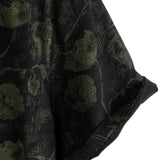 Schwarzes Hawaiihemd für Herren mit Retro-Blumen