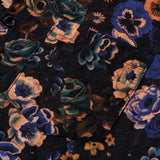 Schwarzes Boho-Herrenhemd mit Blumenmuster
