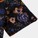Schwarzes Boho-Herrenhemd mit Blumenmuster