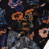 Schwarzes Boho-Herrenhemd mit Blumenmuster