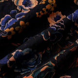 Schwarzes Boho-Herrenhemd mit Blumenmuster