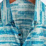 Ulrich Kurzarm-Herrenhemd im Retro-Look – Blau