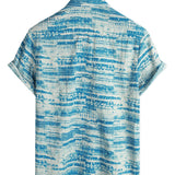 Ulrich Kurzarm-Herrenhemd im Retro-Look – Blau