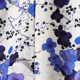 Hans Kurzarm-Herrenhemd im Retro-Look mit Blumenmuster – Blau