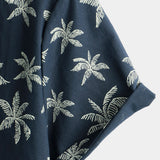 Marineblaues Hawaiihemd für Herren mit Palmen
