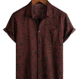 Boho-Retro-Herrenhemd mit Blumen