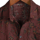 Boho-Retro-Herrenhemd mit Blumen