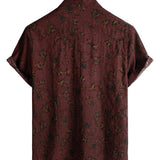 Boho-Retro-Herrenhemd mit Blumen