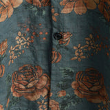 Blaues Sommer-Herrenhemd mit Retro-Blumen
