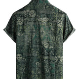 Noah Kurzarm-Herrenhemd im Retro-Look mit Paisley-Muster – Grün