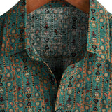 Grünes Paisley-Herrenhemd im 70er-Stil