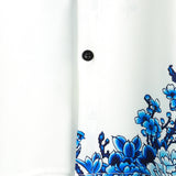 Weißes Casual-Herrenhemd mit blauen Blumen