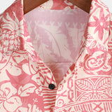 Raphael Hawaii-Kurzarmhemd für Herren mit Blumen – Rosa