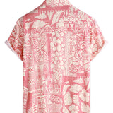 Raphael Hawaii-Kurzarmhemd für Herren mit Blumen – Rosa