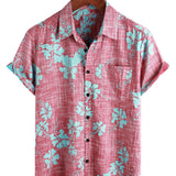 Hawaii-Herrenhemd mit roten Blumen