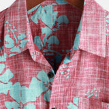 Hawaii-Herrenhemd mit roten Blumen