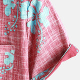 Hawaii-Herrenhemd mit roten Blumen