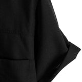 Simon Kurzarm-Herrenhemd unifarben mit Brusttasche – Schwarz