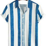 Vintage-Herrenhemd mit blauen Längsstreifen