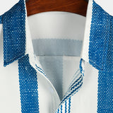 Vintage-Herrenhemd mit blauen Längsstreifen