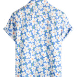 Hellblaues Herrenhemd mit Blumen