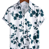 Weißes Sommer-Herrenhemd mit Blumen