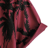 Michael Kurzarm-Herrenhemd mit Palmenmuster – Rot