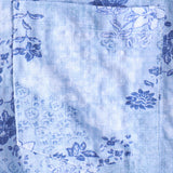 Helmut Kurzarm-Herrenhemd im Retro-Look mit Blumen – Blau