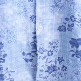 Helmut Kurzarm-Herrenhemd im Retro-Look mit Blumen – Blau